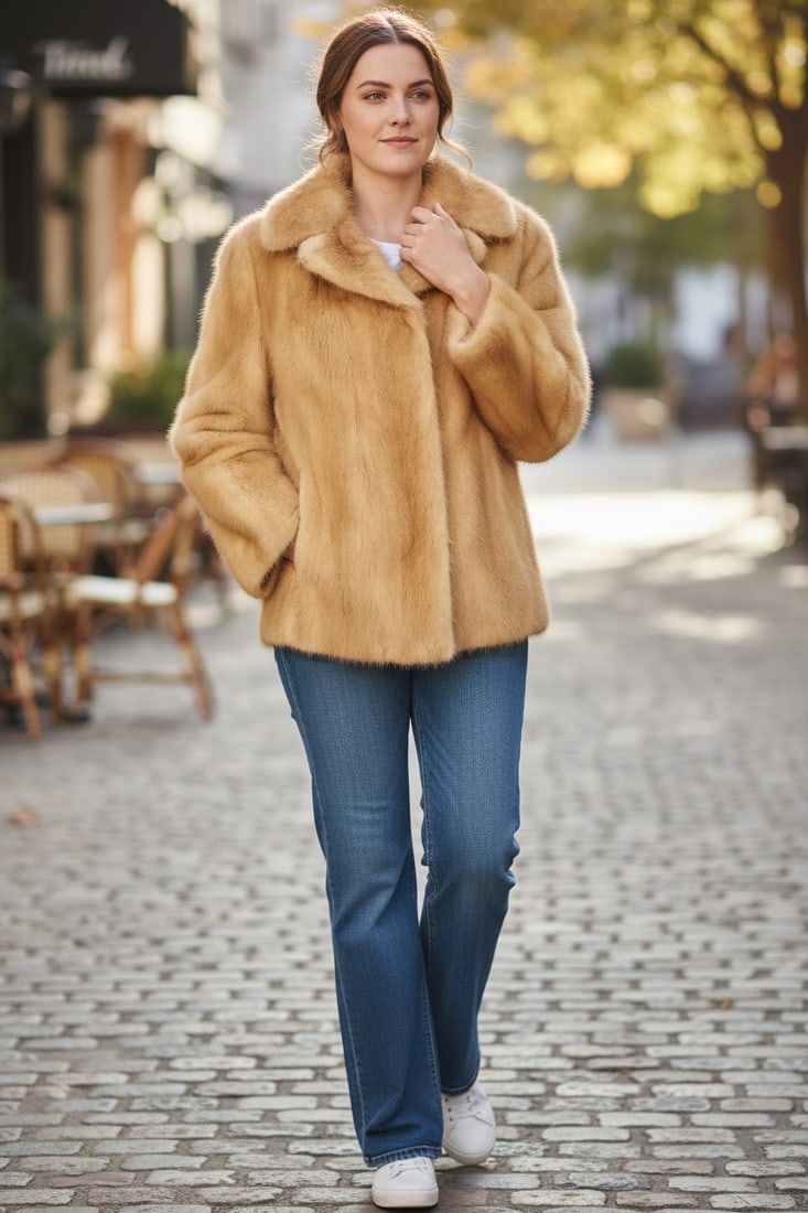 CREAM MINK FUR JACKET EU: S ; US: 6 (1 of 11)