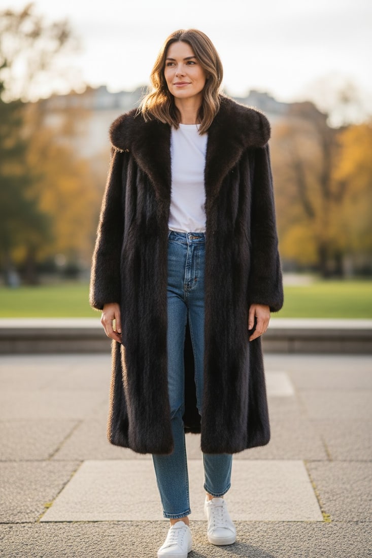 MAHOGANY MINK FUR COAT EU: XL ; US: 20 (1 of 10)