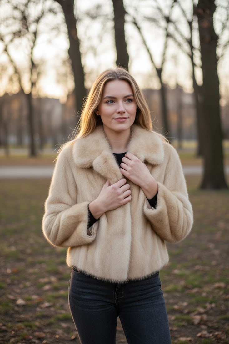 SAGA WHITE/CREAM MINK FUR JACKET EU: L - US:16 (1 of 10)