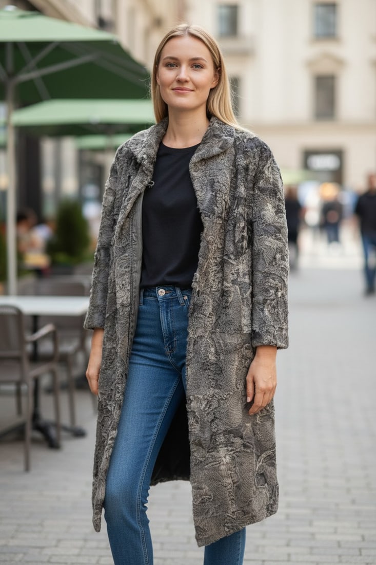 PLATINUM LAMB FUR COAT EU: XL - US:20 (1 of 12)