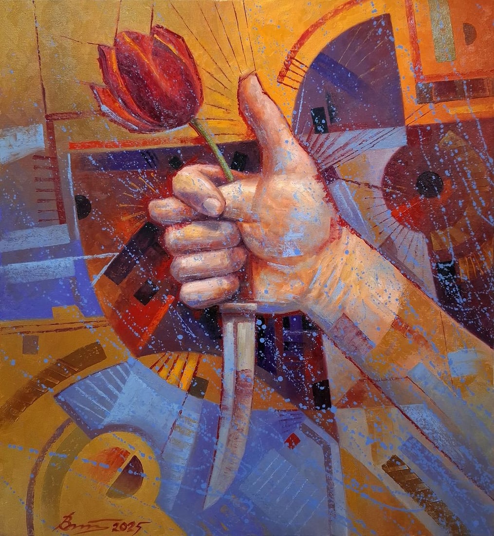 Oil painting Hand variability Sergey Voichenko: Voich 174Oil painting Hand variability Sergey Voichenko is a striking contemporary composition that combines symbolism, abstraction, and emotional expression through a powerful visual language. The ce