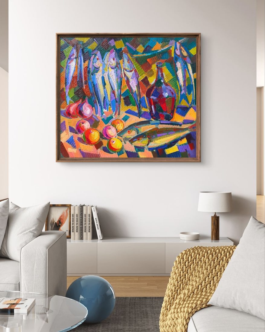 Oil painting Fruit and wine Peter Tovpev - 2