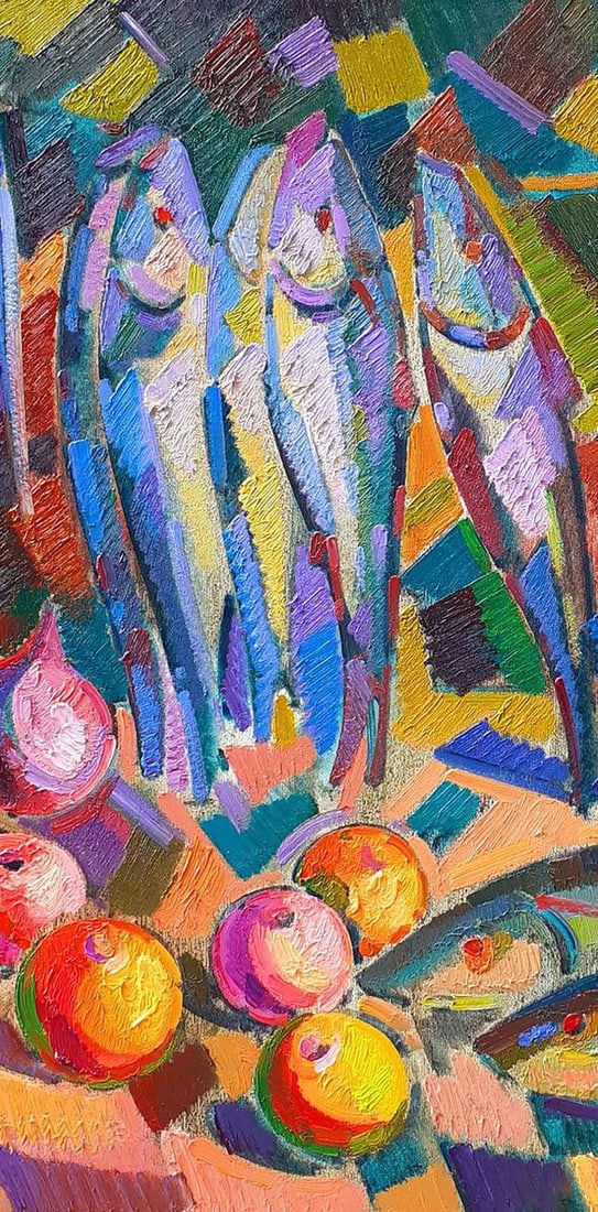 Oil painting Fruit and wine Peter Tovpev - 4