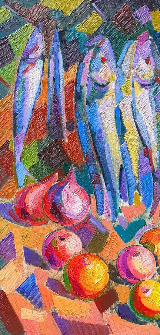 Oil painting Fruit and wine Peter Tovpev - 5