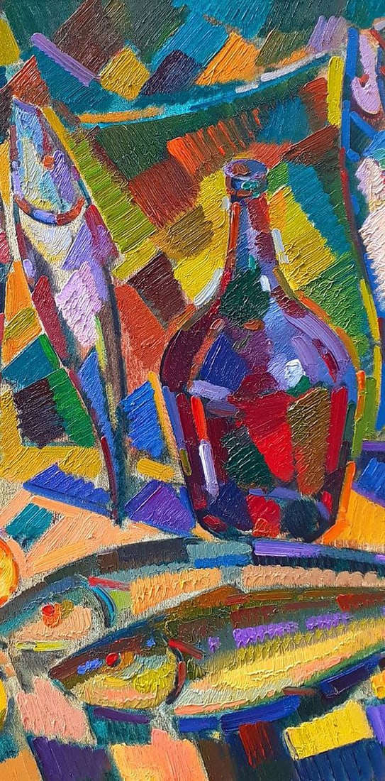 Oil painting Fruit and wine Peter Tovpev - 6