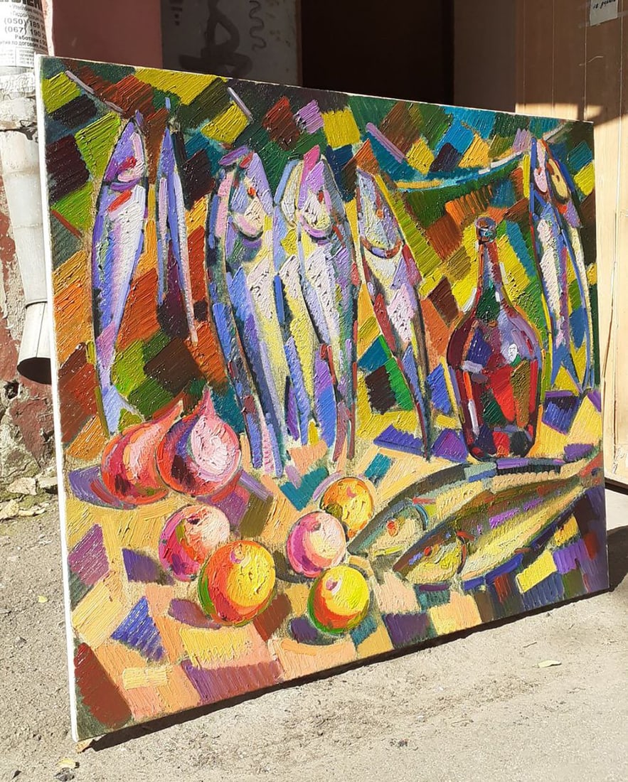 Oil painting Fruit and wine Peter Tovpev - 8