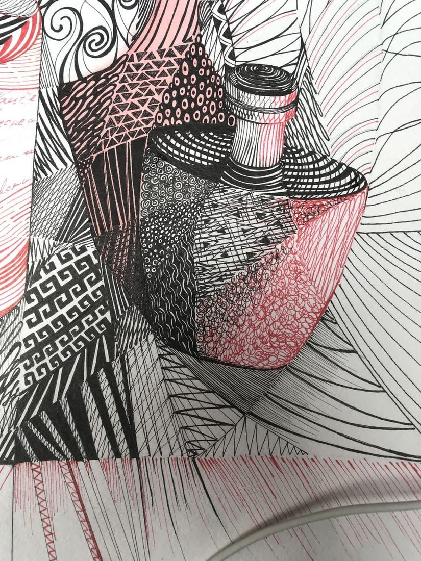 Abstract pen painting Thoughts on the important Unknown artist - 10