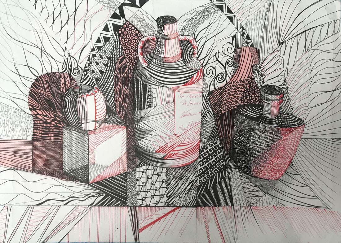 Abstract pen painting Thoughts on the important Unknown artist (1 of 11)