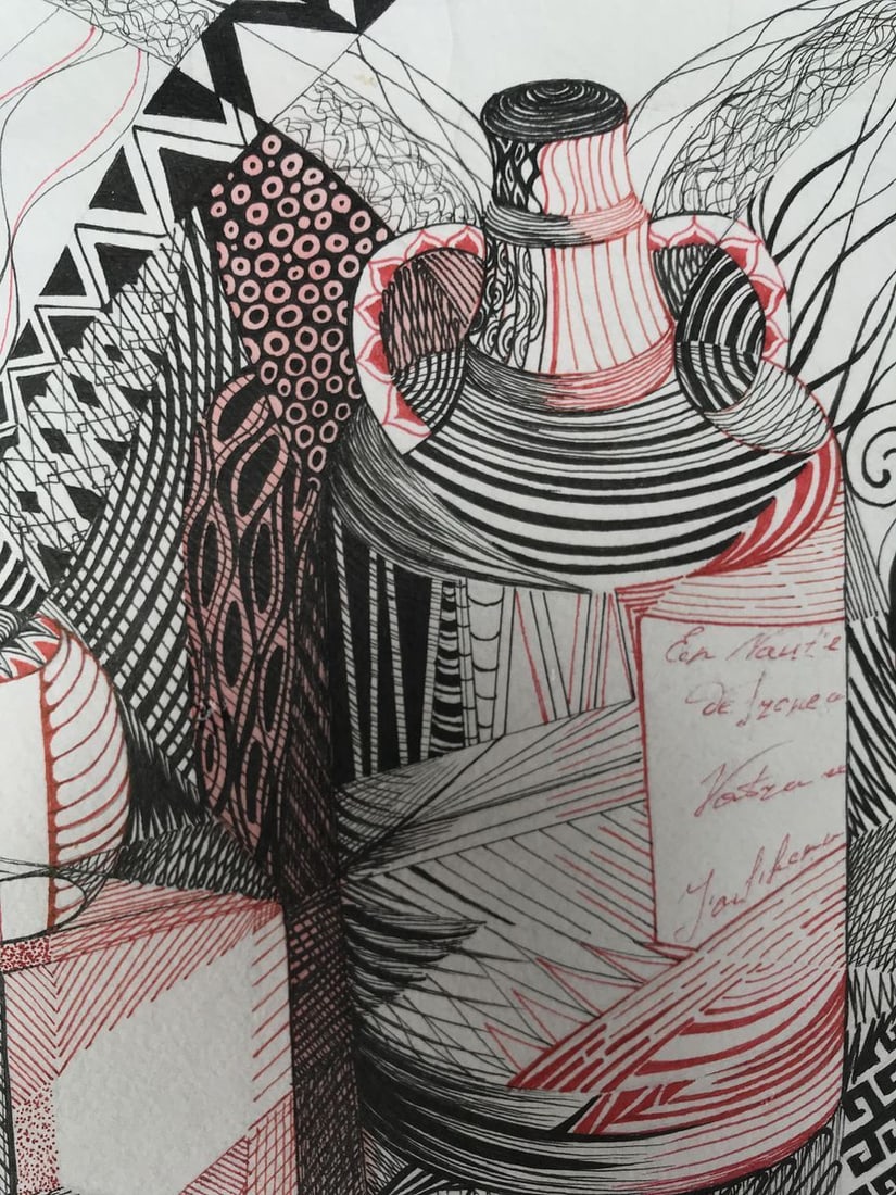Abstract pen painting Thoughts on the important Unknown artist - 6