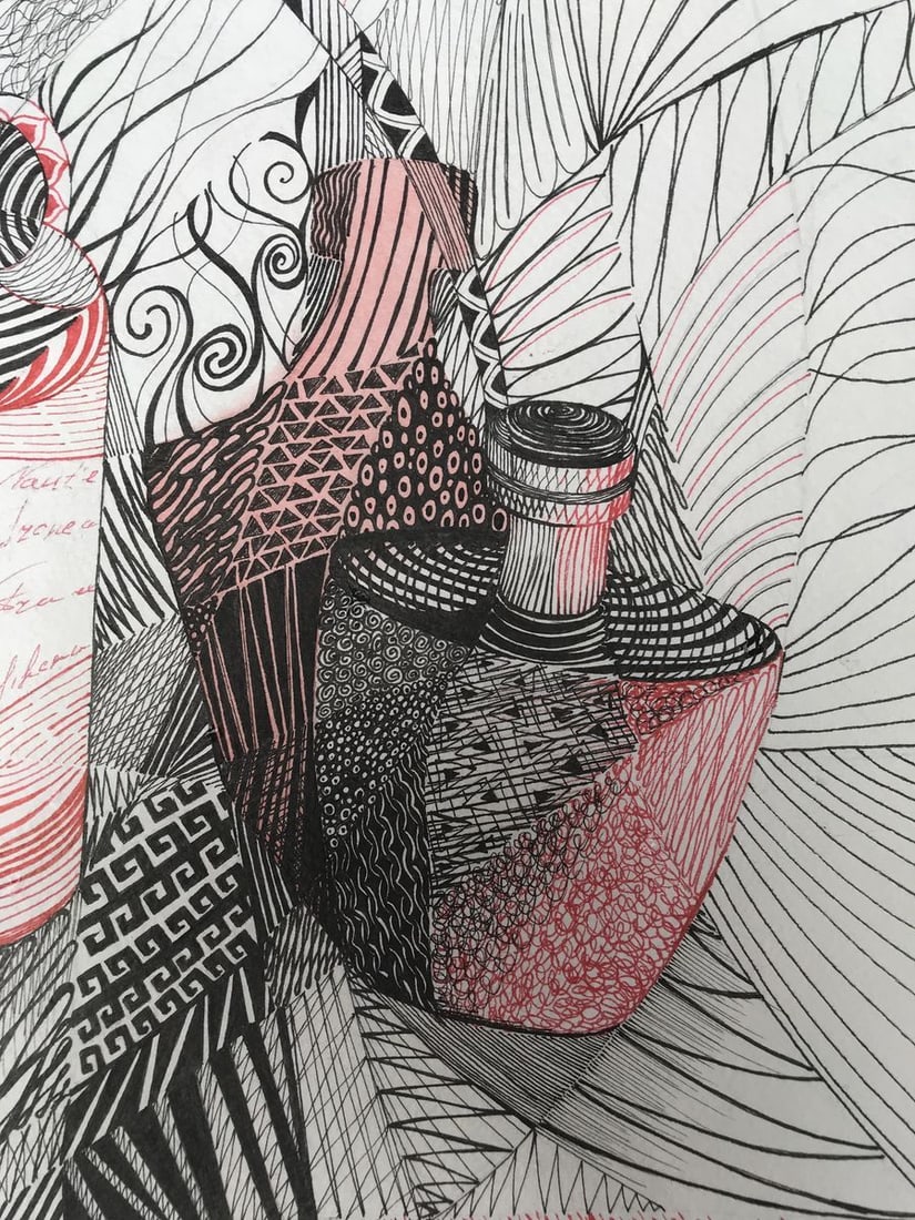 Abstract pen painting Thoughts on the important Unknown artist - 9