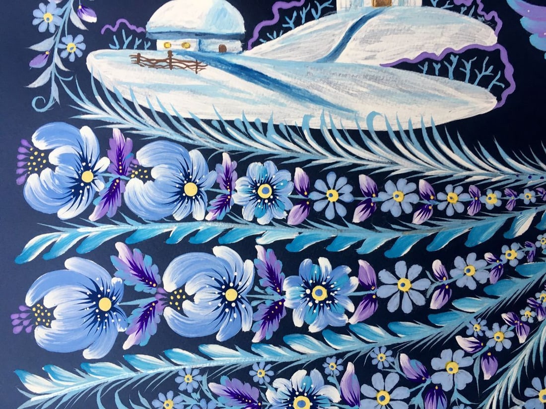 Acrylic painting Winter motif Trenbach K. - 10
