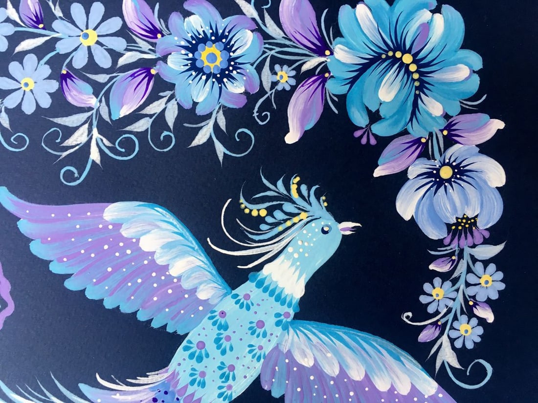 Acrylic painting Winter motif Trenbach K. - 6