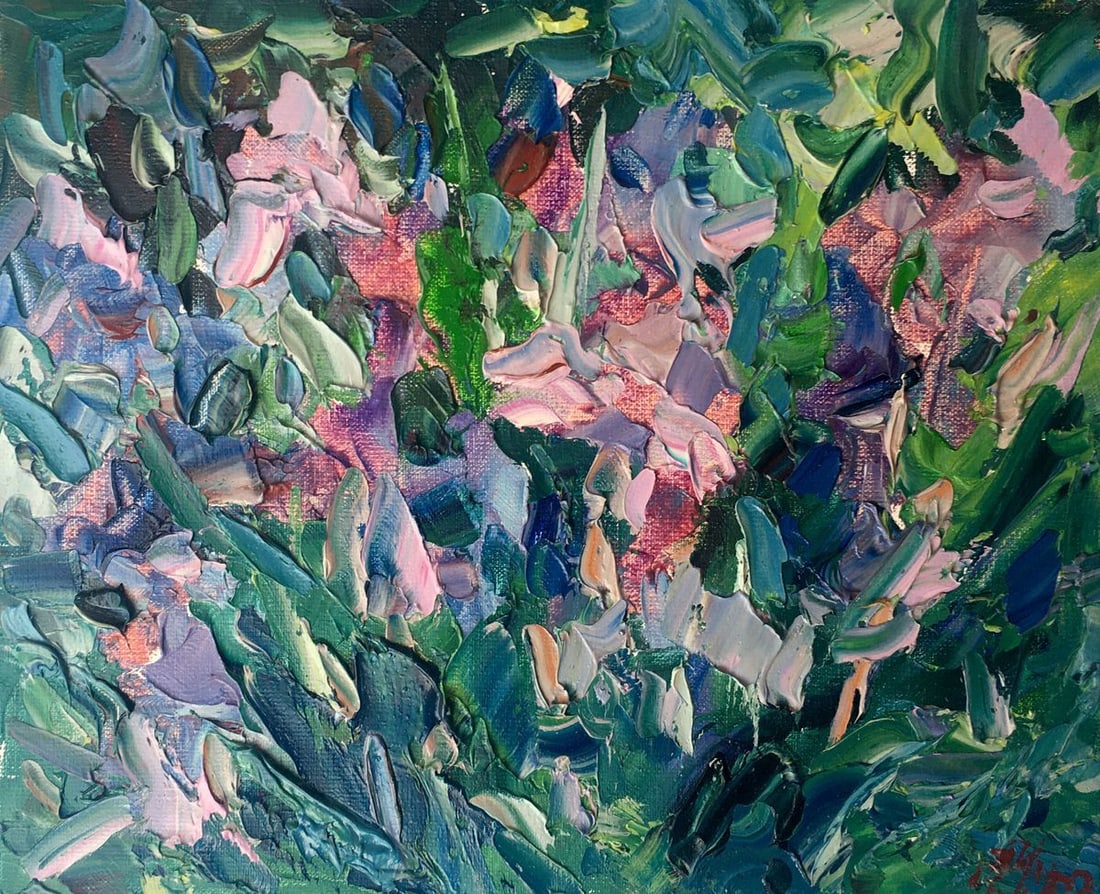 Abstract oil painting The smell of spring Alexander Nikolaevich Cherednichenko: AAA2461 *** ABOUT THIS PAINTING *** * TITLE: "The smell of spring" * ARTISTS: Alexander Nikolaevich Cherednichenko * SIZE: 18x22 cm/7.08x8.66 inches' * MEDIUM: oil, canvas * HAND PAINTED: Original