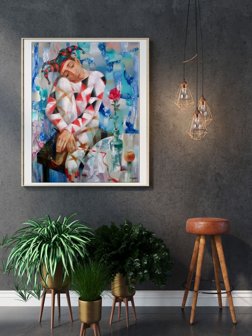 Abstract oil painting Lonely Rose Anatoly Tarabanov - 2