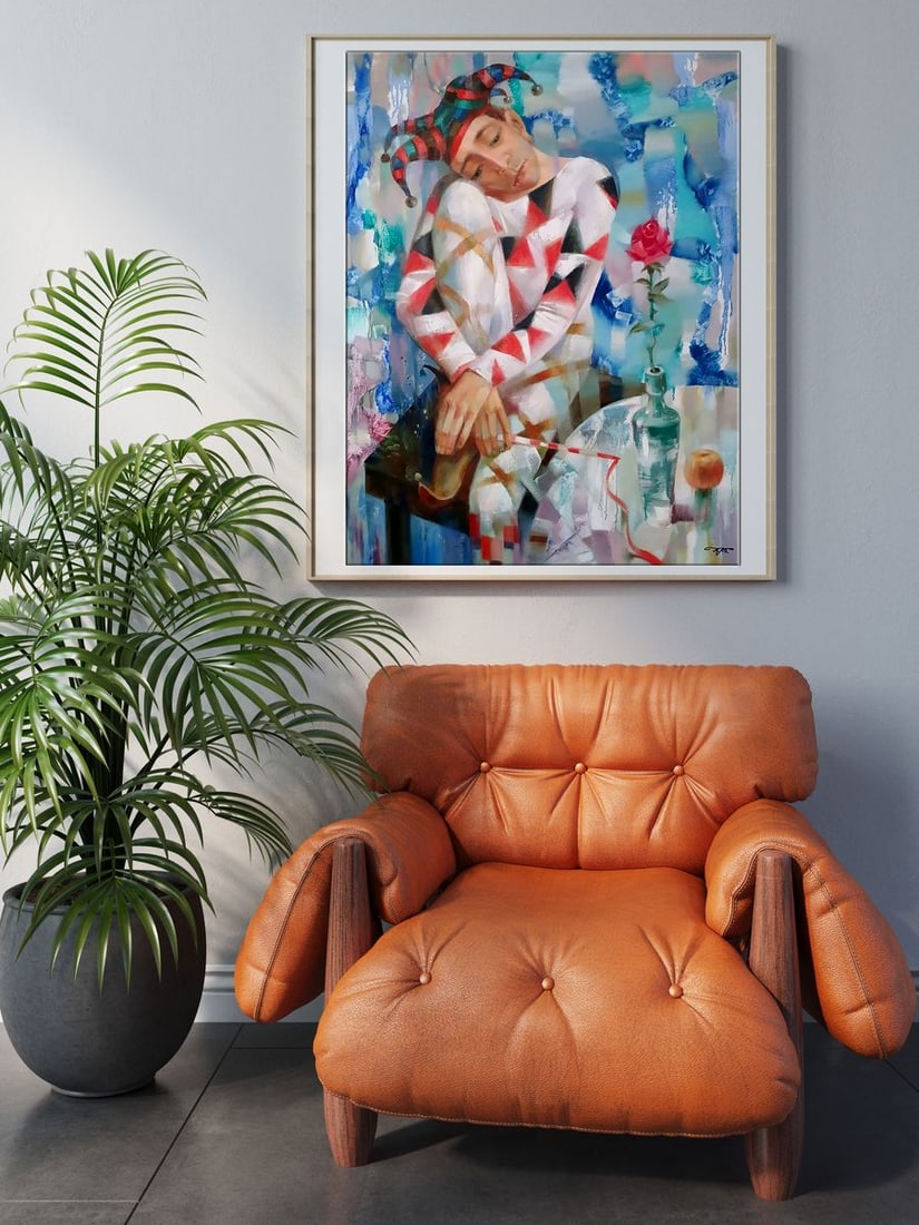 Abstract oil painting Lonely Rose Anatoly Tarabanov - 3