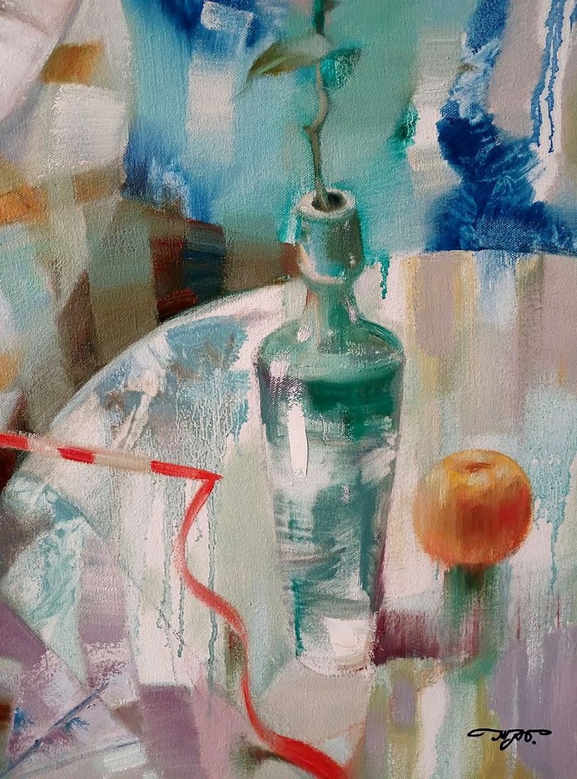 Abstract oil painting Lonely Rose Anatoly Tarabanov - 6