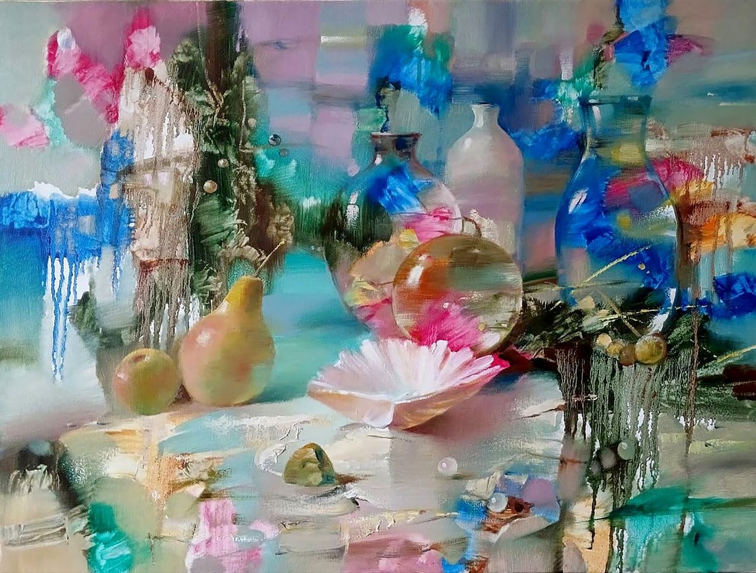 Abstract oil painting White shell Anatoly Tarabanov (1 of 10)