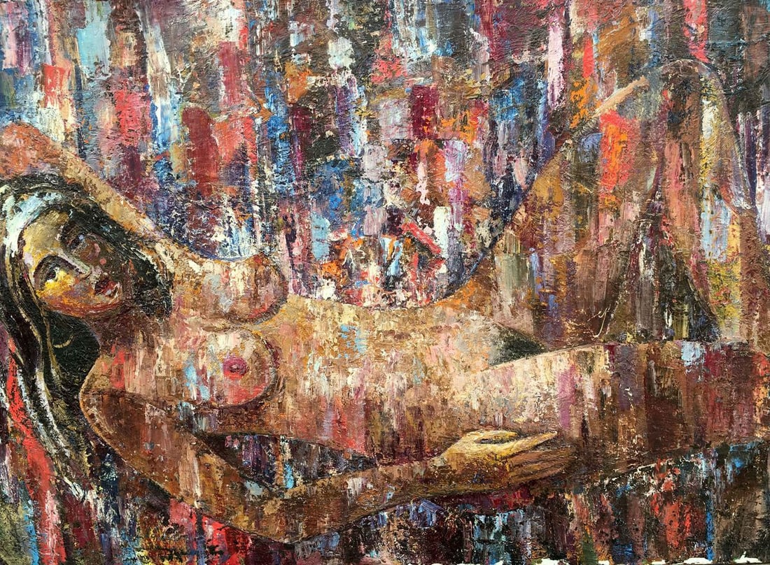 Oil painting figure naked girl Kuts Valentin Pavlovich: 363 * TITLE: "Figure naked girl" * ARTISTS: Kuts Valentin Pavlovich * SIZE: 70x100 cm/27.55x39.37 inches' * MEDIUM: oil, canvas * HAND PAINTED: Original painting from our collection * CONDITION: we
