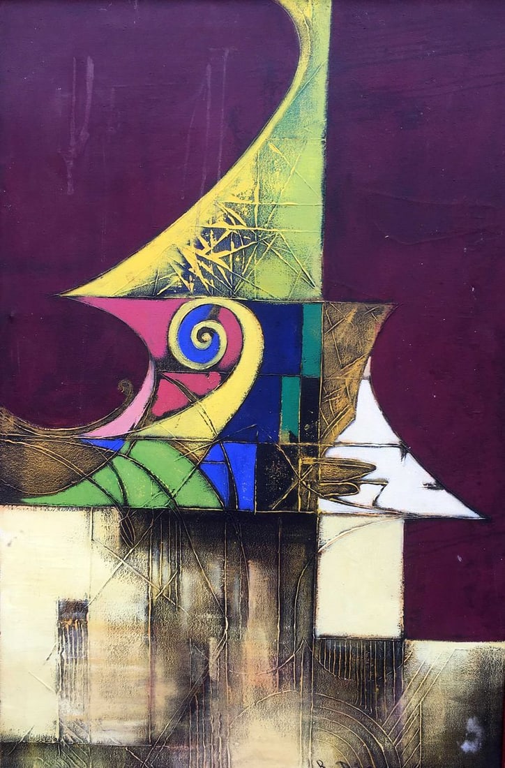 Oil painting abstraction Vasily Didyk: 367 * TITLE: "Abstraction" * ARTISTS: Vasily Didyk * SIZE: 120x80 cm/47,24x31,49 inches' * MEDIUM: oil, canvas * HAND PAINTED: Original painting from our collection * CONDITION: we tried to convey