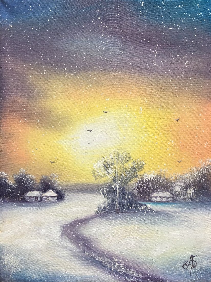 Oil painting Solar inspiration Andrew Bagno: 730 *** ABOUT THIS PAINTING *** * TITLE: "Solar inspiration" * ARTISTS: Andrew Bagno * SIZE: 15x20 cm/5.90x7.87 inches' * MEDIUM: oil, canvas * HAND PAINTED: Original painting from our collection *