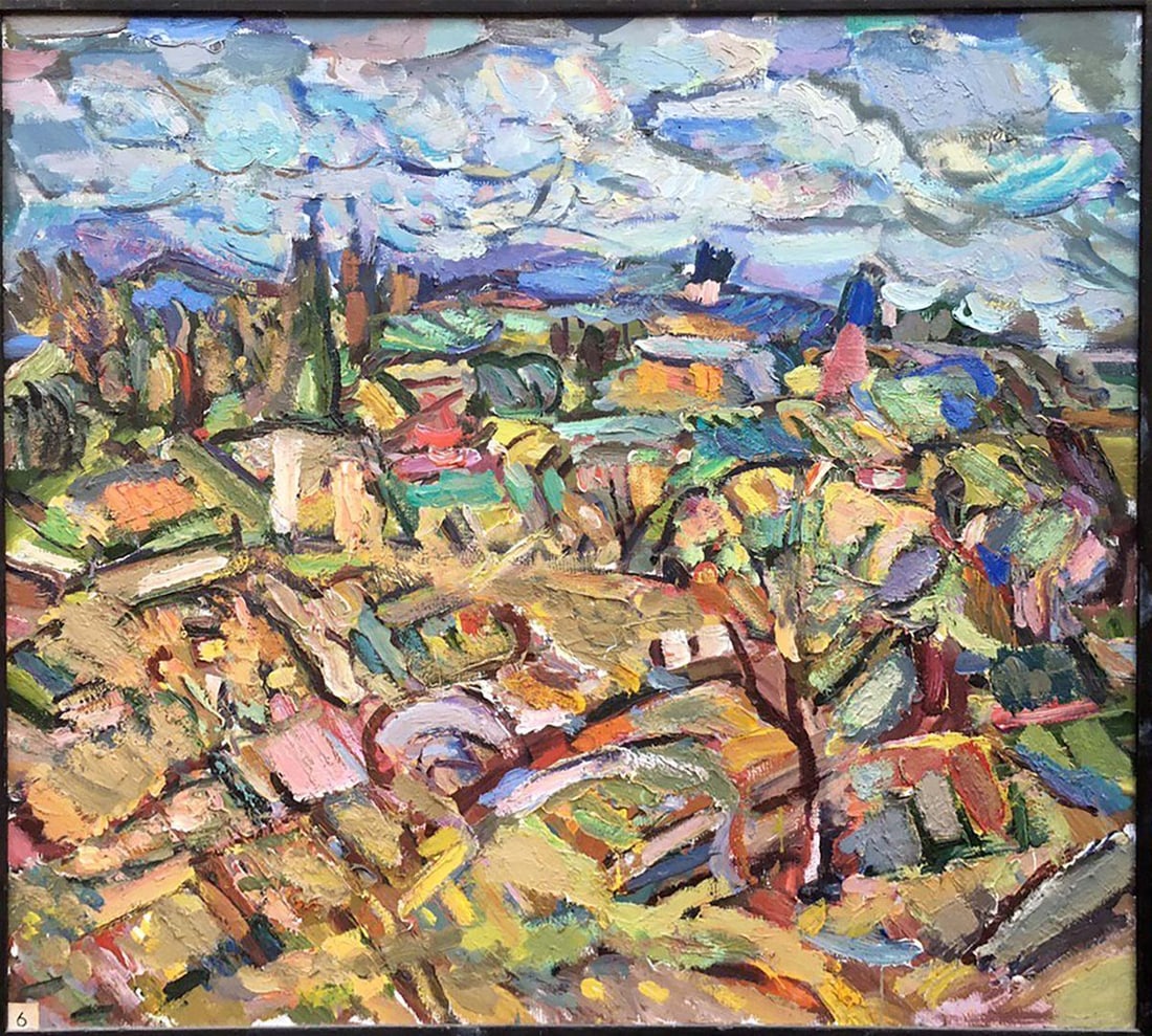 Abstract oil painting Local beauties Ermolov Igor Alekseevich: 854 *** ABOUT THIS PAINTING *** * TITLE: "Local beauties" * ARTISTS: Ermolov Igor Alekseevich * SIZE: 85x80 cm/33.46x31.49 inches' * MEDIUM: oil, canvas * HAND PAINTED: Original painting from our coll