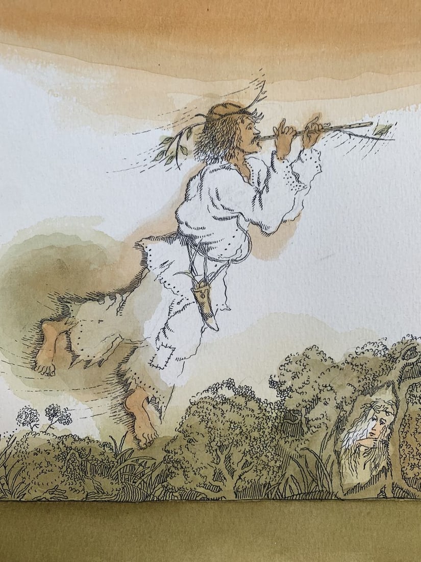 Pen and watercolor Forest Song Alexander Arkadievich Litvinov - 2
