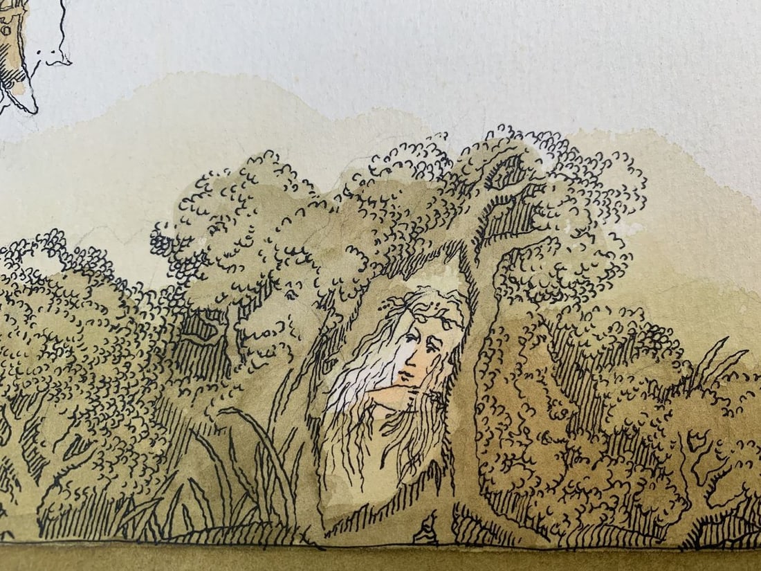 Pen and watercolor Forest Song Alexander Arkadievich Litvinov - 3