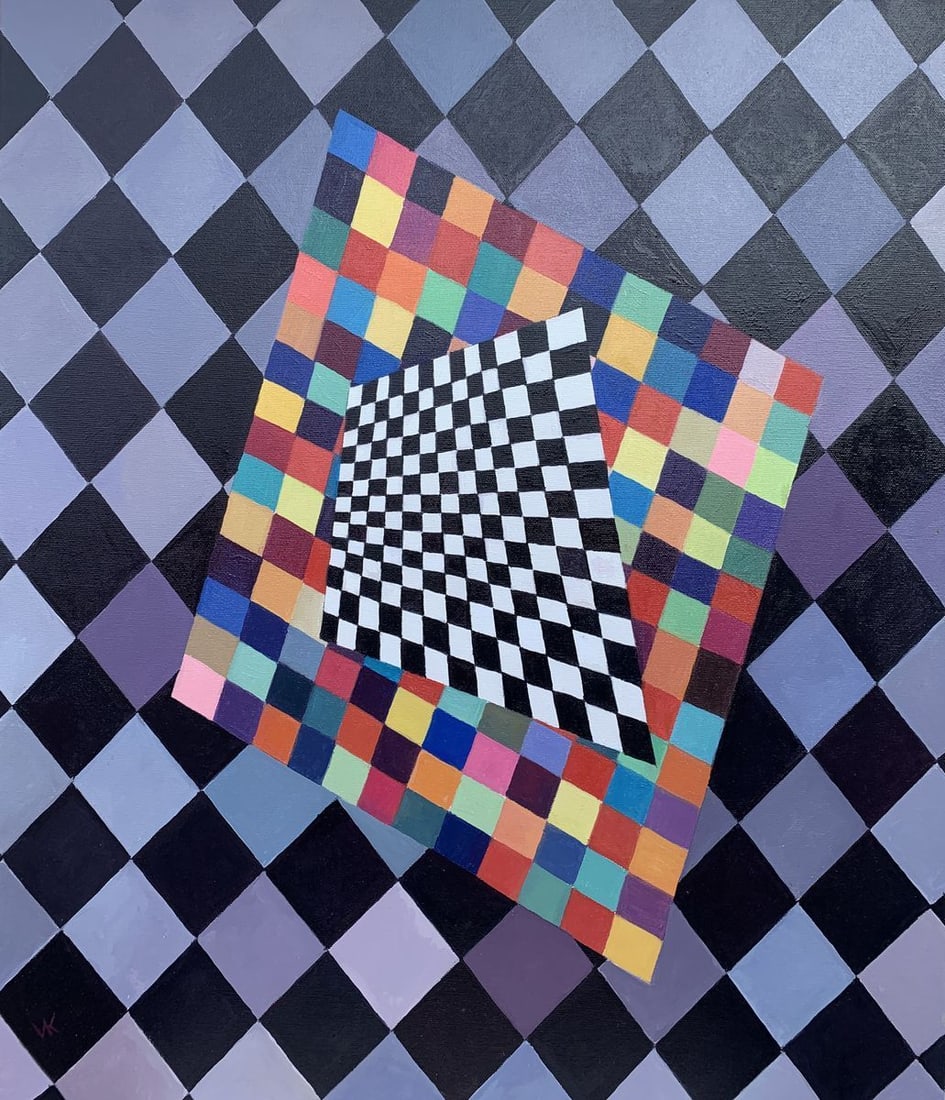Abstract oil painting Square (based on Wassily Kandinsky) Victor Konotopsky (1 of 10)