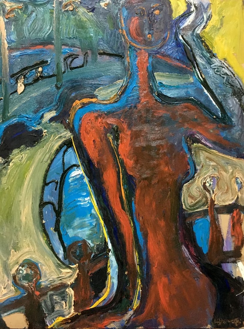 Abstract oil painting The image of a girl Shchekina Yelena Petrovna: Vern 351 *** ABOUT THIS PAINTING *** * TITLE: "The image of a girl" * ARTISTS: Shchekina Yelena Petrovna * SIZE: 55x70 cm/21.65x27.55 inches' * MEDIUM: oil, cardboard * HAND PAINTED: Original
