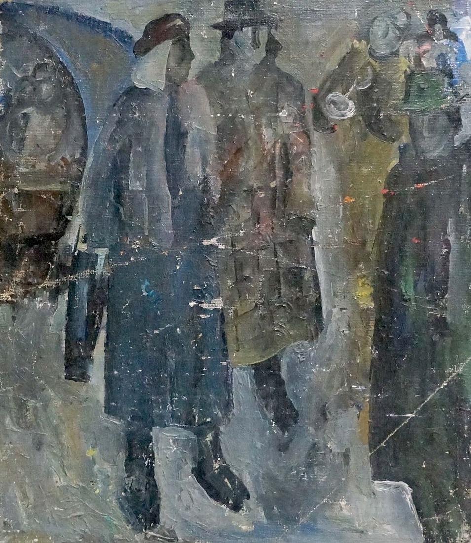 Oil painting People portrait Nikolai Petrovich Petrov: Vern 510 *** ABOUT THIS PAINTING *** * TITLE: "People portrait" * ARTISTS: Nikolai Petrovich Petrov * SIZE: 51x60 cm/20.07x23.62 inches' * MEDIUM: oil, canvas * HAND PAINTED: Original painting from