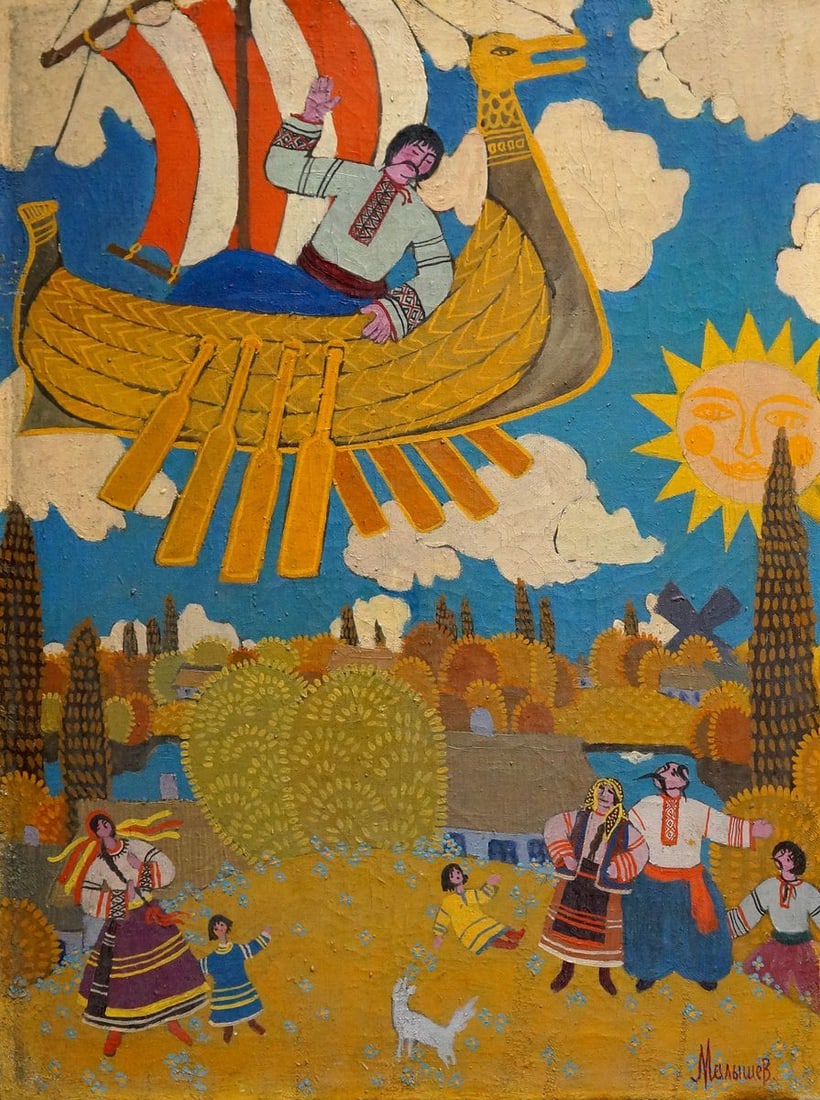 Abstract oil painting Ukrainian life Malyshev Gennady Iosifovich: Vern 607 *** ABOUT THIS PAINTING *** * TITLE: "Ukrainian life" * ARTISTS: Malyshev Gennady Iosifovich * SIZE: 80x60 cm/31.49x23.62 inches' * MEDIUM: oil, canvas * HAND PAINTED: Original painting from