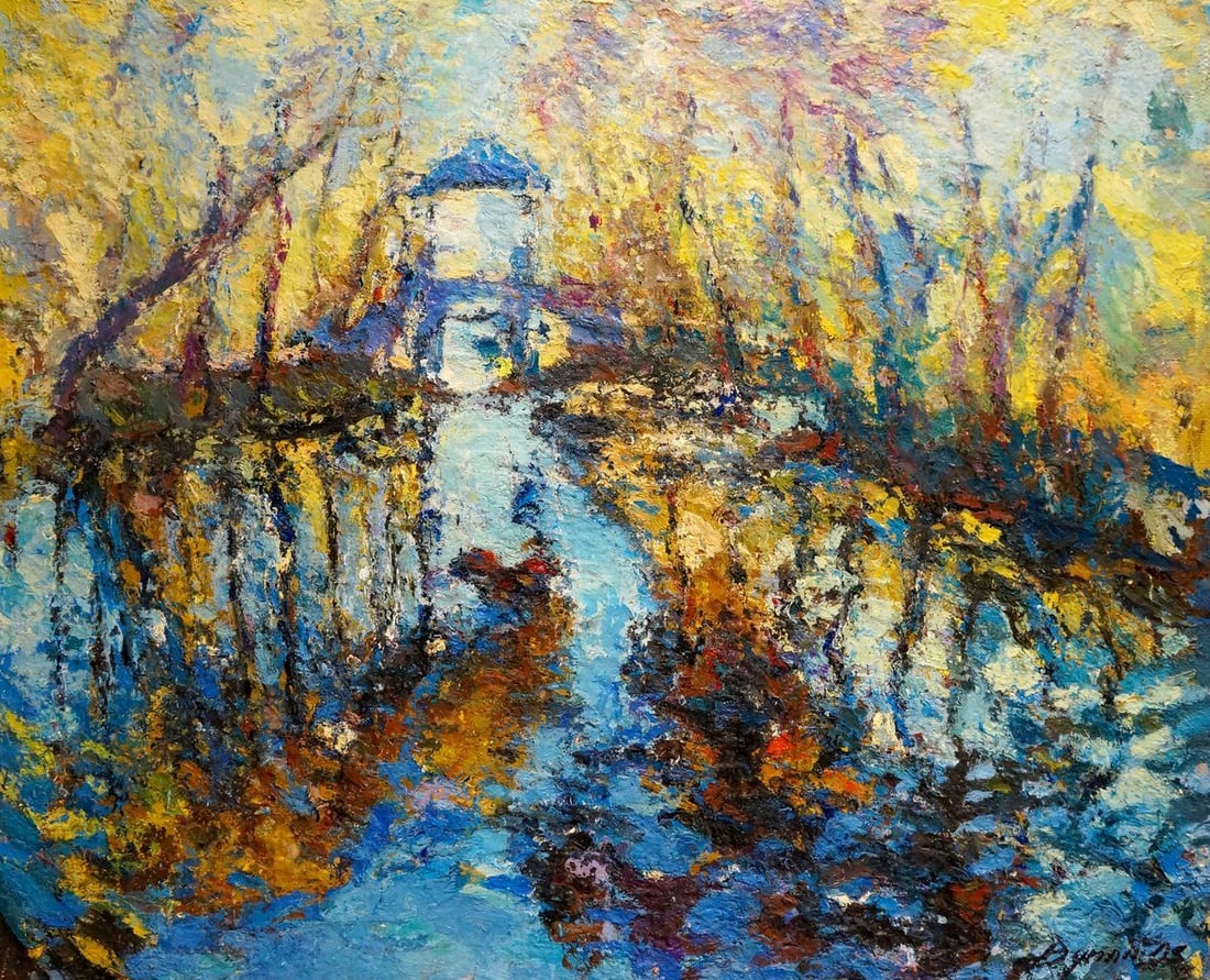 Oil painting Mirror landscape Dupliy Sergey Alexandrovich: Vern 1057 *** ABOUT THIS PAINTING *** * TITLE: "Mirror landscape" * ARTISTS: Dupliy Sergey Alexandrovich * SIZE: 80x100 cm/31.49x39.37 inches' * MEDIUM: oil, canvas * HAND PAINTED: Original painting f