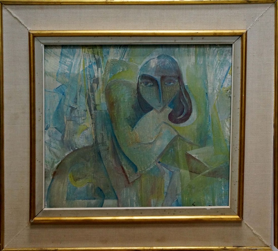 Abstract oil painting Sadness Sokur Olga: Vern 1462 *** ABOUT THIS PAINTING *** * TITLE: "Sadness" * ARTISTS: Sokur Olga * SIZE: 45x40 cm/17.71x15.74 inches', frame size: 56x62 cm/22.04x24.40 inches' * MEDIUM: oil, canvas * HAND PAINTED: Orig