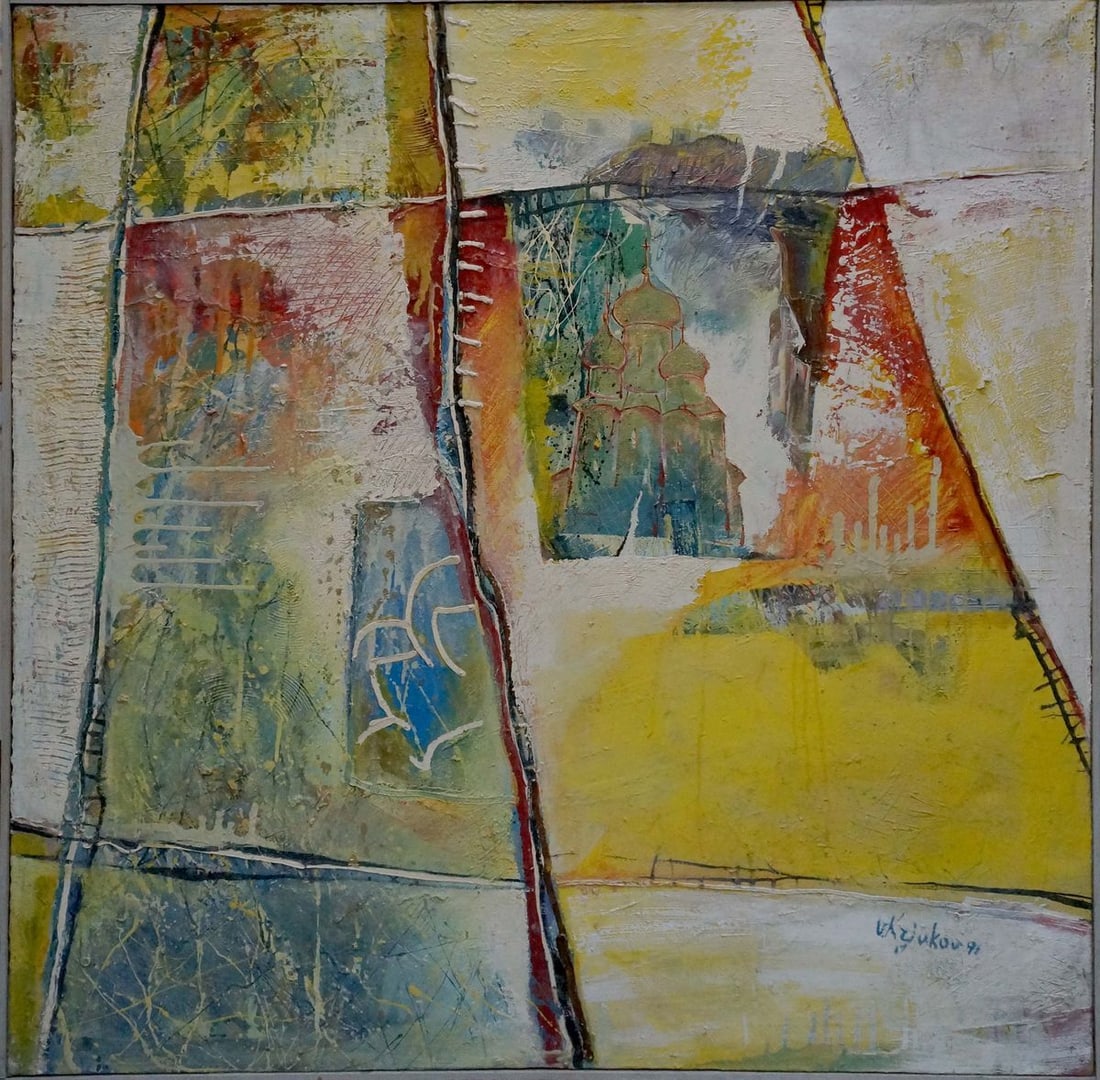 Abstract oil painting Church landscape Kryukov Vasily Ivanovich: Vern 1665 *** ABOUT THIS PAINTING *** * TITLE: "Church landscape" * ARTISTS: Kryukov Vasily Ivanovich * SIZE: 103x100 cm/40.55x39.37 inches' * MEDIUM: oil, canvas * HAND PAINTED: Original painting fro