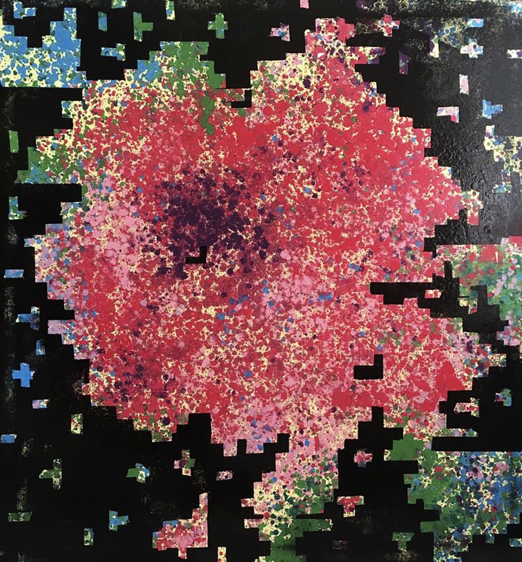 Oil painting Rose in Pixel Natalia Korf-Ivaniuk (1 of 6)