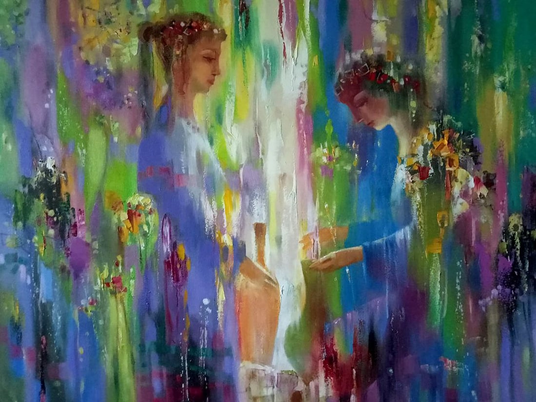 Abstract oil painting Source Anatoly Borisovich Tarabanov: Tar 309"Source" is a mesmerizing oil painting that seamlessly merges the realms of abstraction and emotion. The canvas comes alive with an explosion of color and form, captivating the viewer's