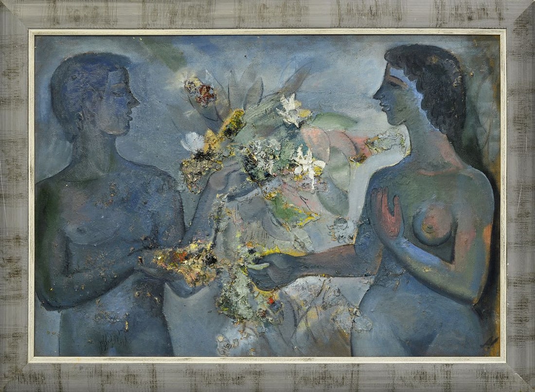 Abstract oil painting Wedding Night Vladimir Afanasyev: GS 249 *** ABOUT THIS PAINTING *** * TITLE: "Wedding Night" * ARTISTS: Vladimir Afanasyev * SIZE: 70x100 cm/27.55x39.37 inches' * MEDIUM: oil, cardboard * HAND PAINTED: Original painting from our