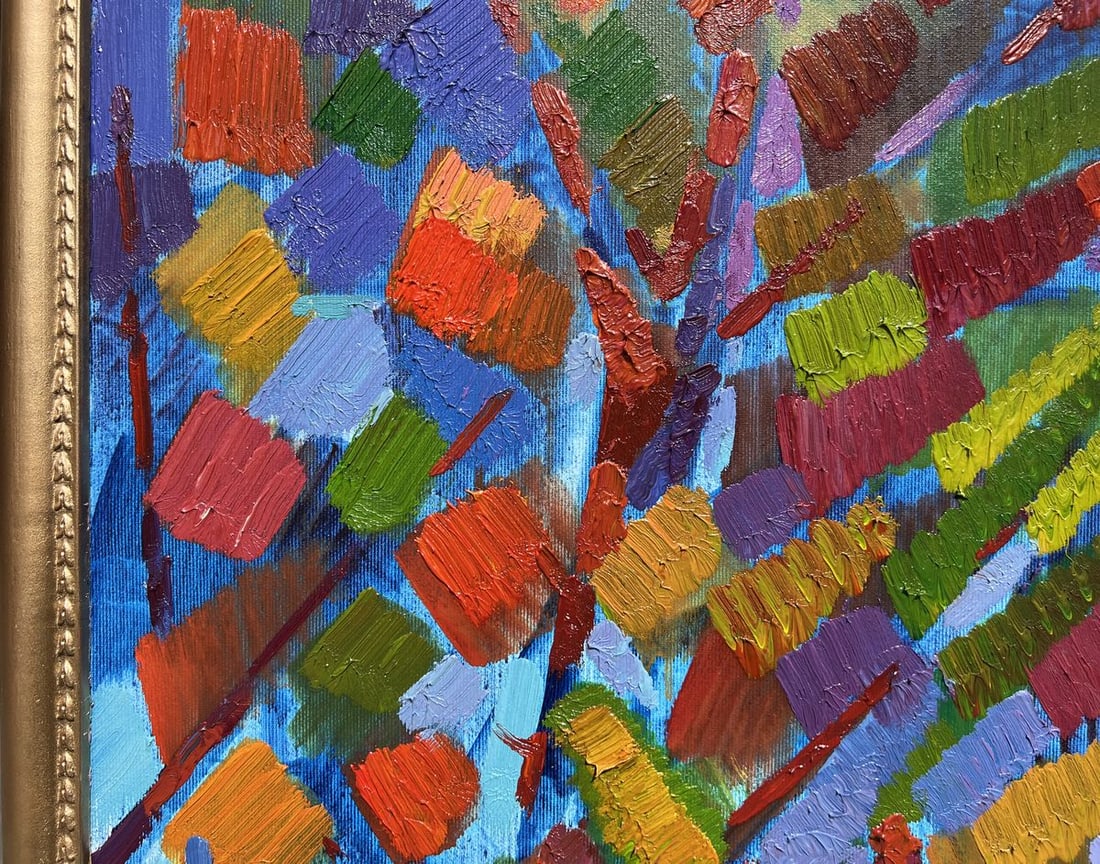 Abstract oil painting Autumn on the Dnieper Peter Tovpev - 5