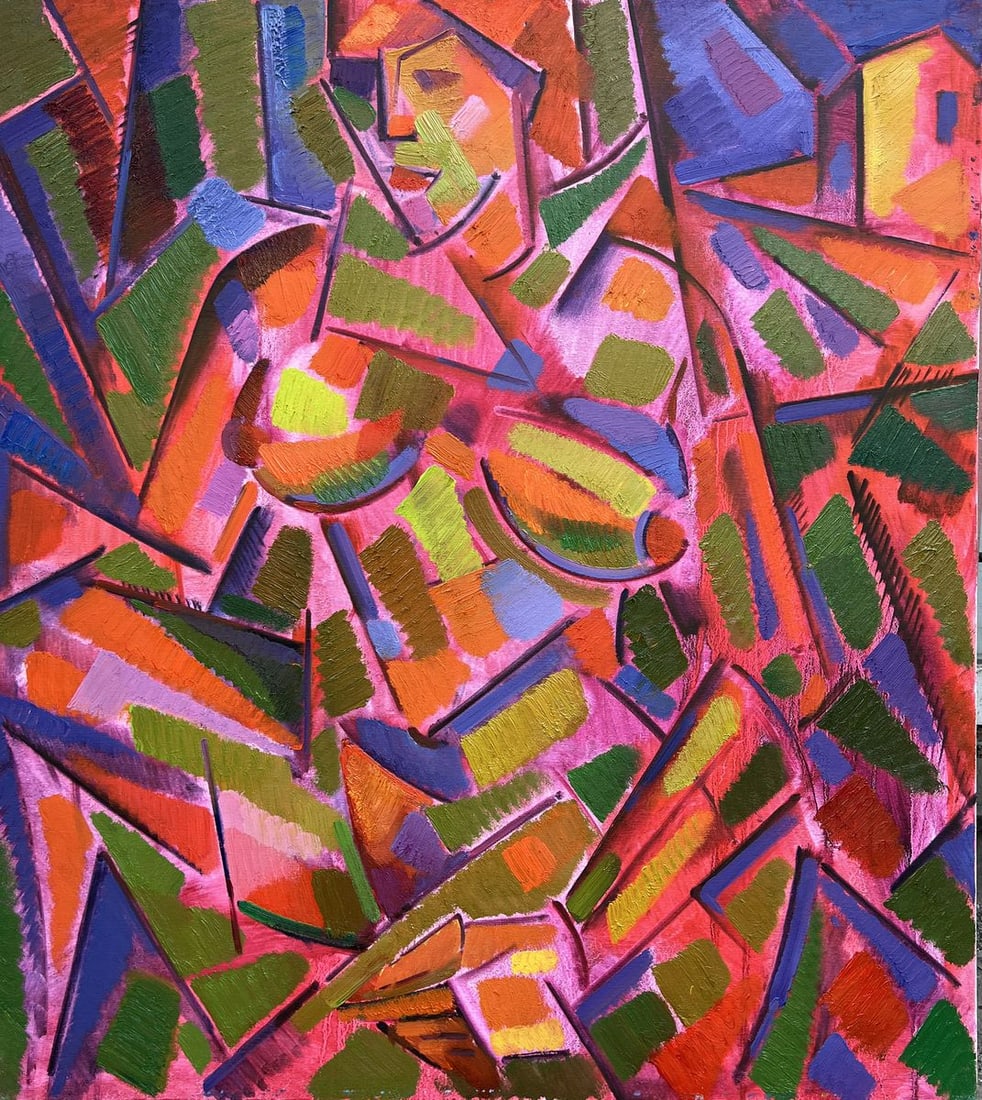 Abstract oil painting Figure Peter Tovpev: Dobr 783 *** ABOUT THIS PAINTING *** * TITLE: "Nude" * ARTISTS: Peter Tovpev * SIZE: 85x75 cm/33.46x29.52 inches' * MEDIUM: oil, canvas * HAND PAINTED: Original painting from our collection * CONDITIO