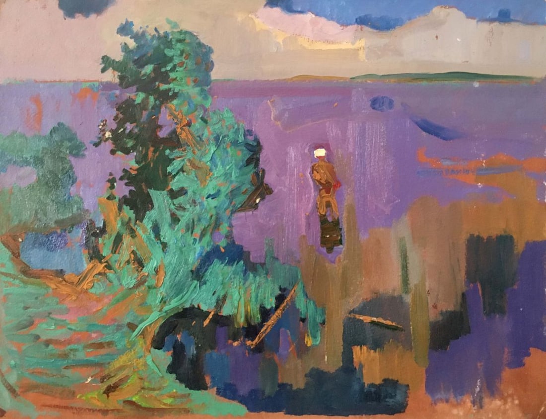 Abstract oil painting Mirage Kiyansky Yuri Ivanovich: Verns 76 *** ABOUT THIS PAINTING *** * TITLE: "Mirage" * ARTISTS: Kiyansky Yuri Ivanovich * SIZE: 50x64 cm/19.68x25.19 inches' * MEDIUM: oil, cardboard * HAND PAINTED: Original painting from our colle