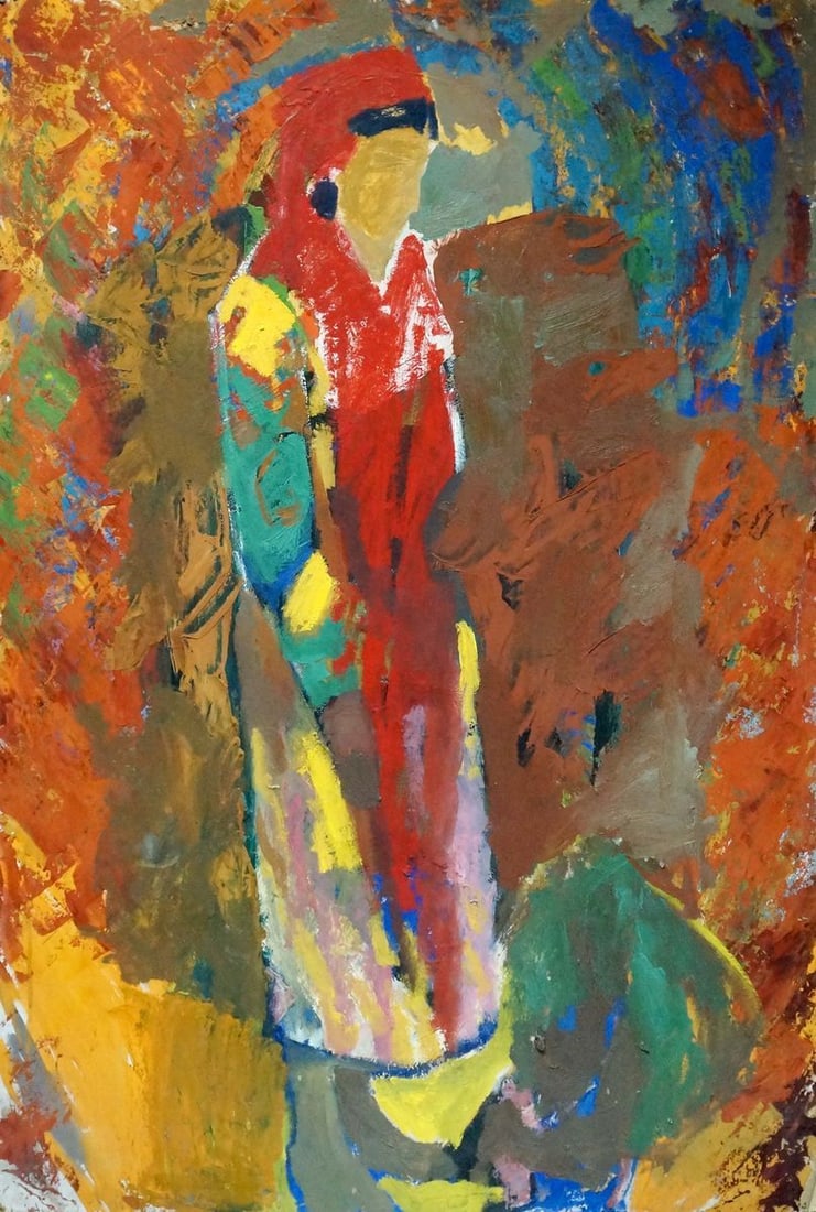 Abstract oil painting Person Pokulity Konstantin Ivanovich: Verns 443 *** ABOUT THIS PAINTING *** * TITLE: "Person" * ARTISTS: Pokulity Konstantin Ivanovich * SIZE: 100x70 cm/39.37x27.55 inches' * MEDIUM: oil, cardboard * HAND PAINTED: Original painting from o