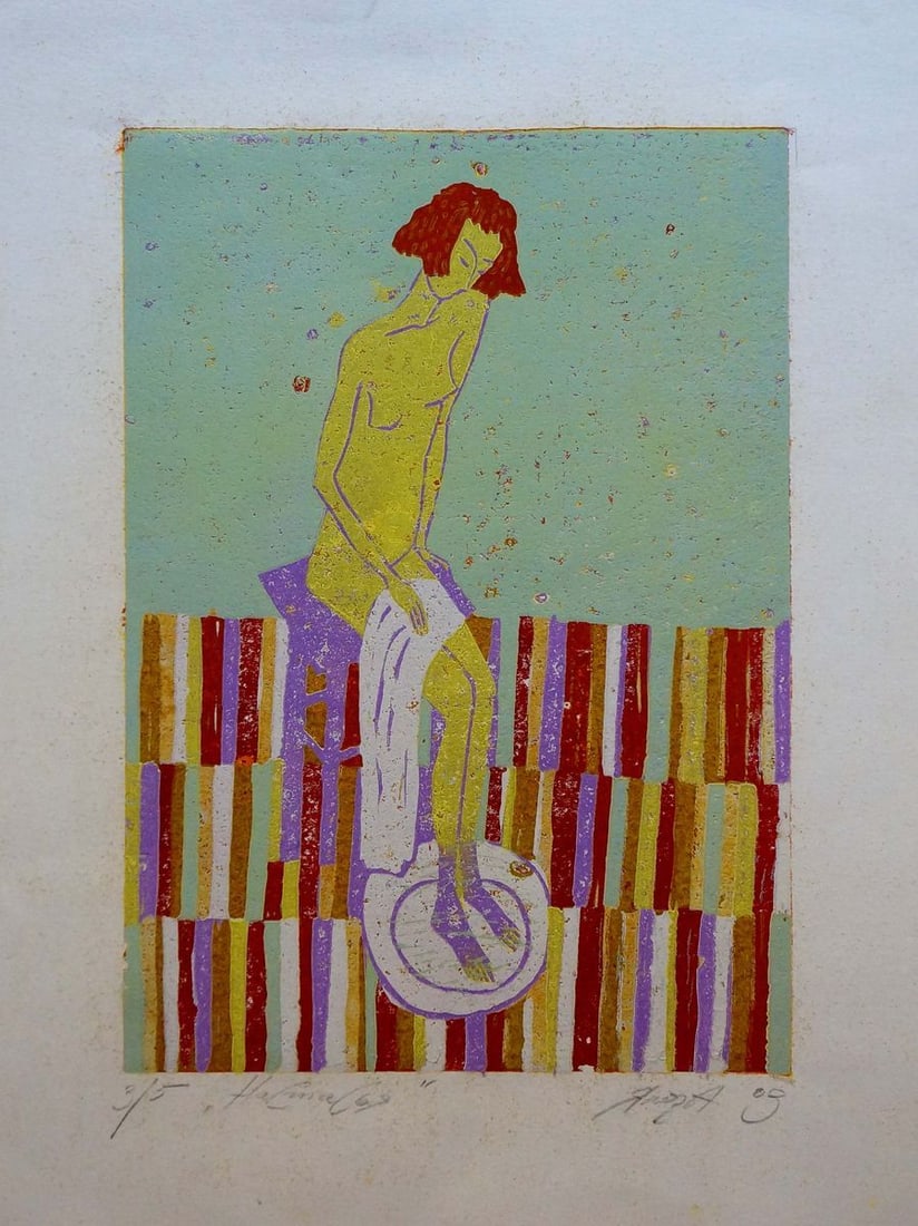 Abstract painting Portrait of a naked girl Albina Yaloz: Verns 795 *** ABOUT THIS PAINTING *** * TITLE: "Portrait of a naked girl" * ARTISTS: Albina Yaloz * SIZE: 46x34 cm/18.11x13.38 inches' * MEDIUM: cardboard * HAND PAINTED: Original painting from our