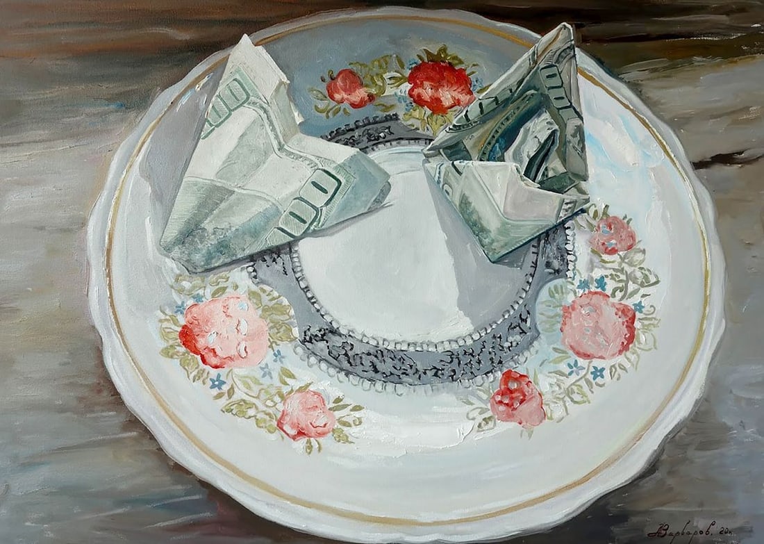Oil painting Saucer Varvarov Anatoly Viktorovich: Varv 4 *** ABOUT THIS PAINTING *** * TITLE: "Saucer" * ARTISTS: Varvarov Anatoly Viktorovich * SIZE: 70x100 cm/27.55x39.37 inches' * MEDIUM: oil, canvas * HAND PAINTED: Original painting from our