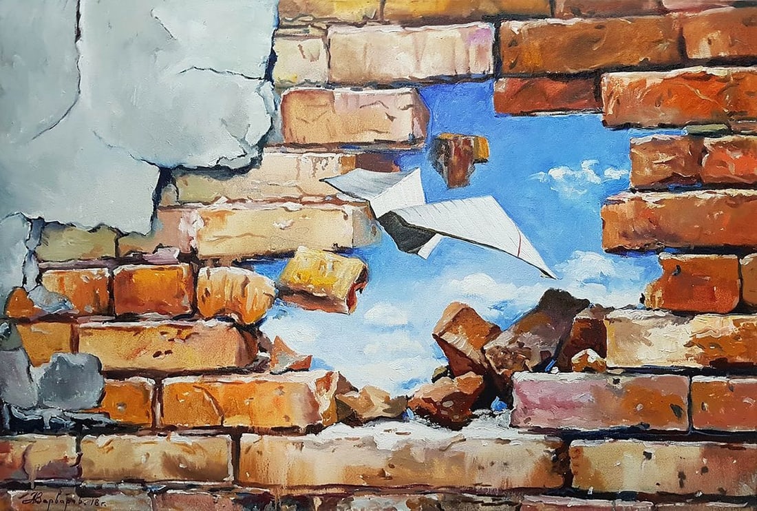Oil painting The wall Varvarov Anatoly Viktorovich: Varv 19 *** ABOUT THIS PAINTING *** * TITLE: "The wall" * ARTISTS: Varvarov Anatoly Viktorovich * SIZE: 60x90 cm/23.62x35.43 inches' * MEDIUM: oil, canvas * HAND PAINTED: Original painting from our