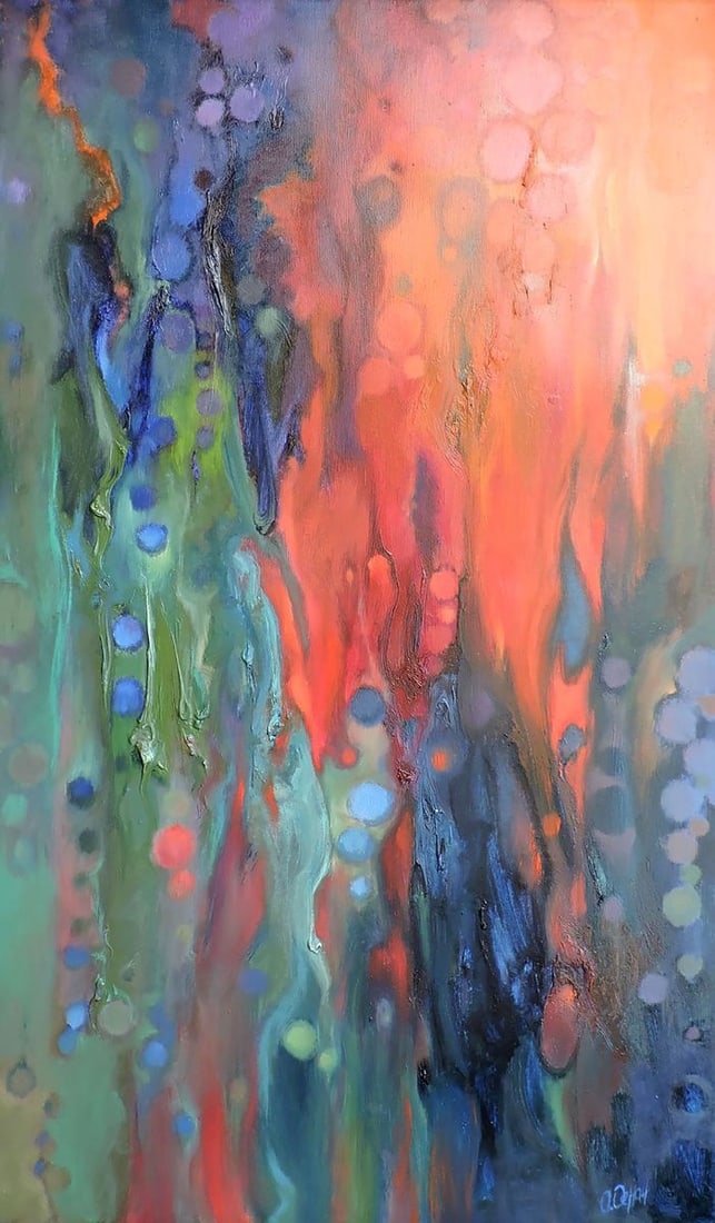 Oil painting Current Procach Olesia: Procach 90 *** ABOUT THIS PAINTING *** * TITLE: "Current" * ARTISTS: Procach Olesia * SIZE: 100x60 cm/39.37x23.62 inches' * MEDIUM: oil, canvas * HAND PAINTED: Original painting from our collection * 