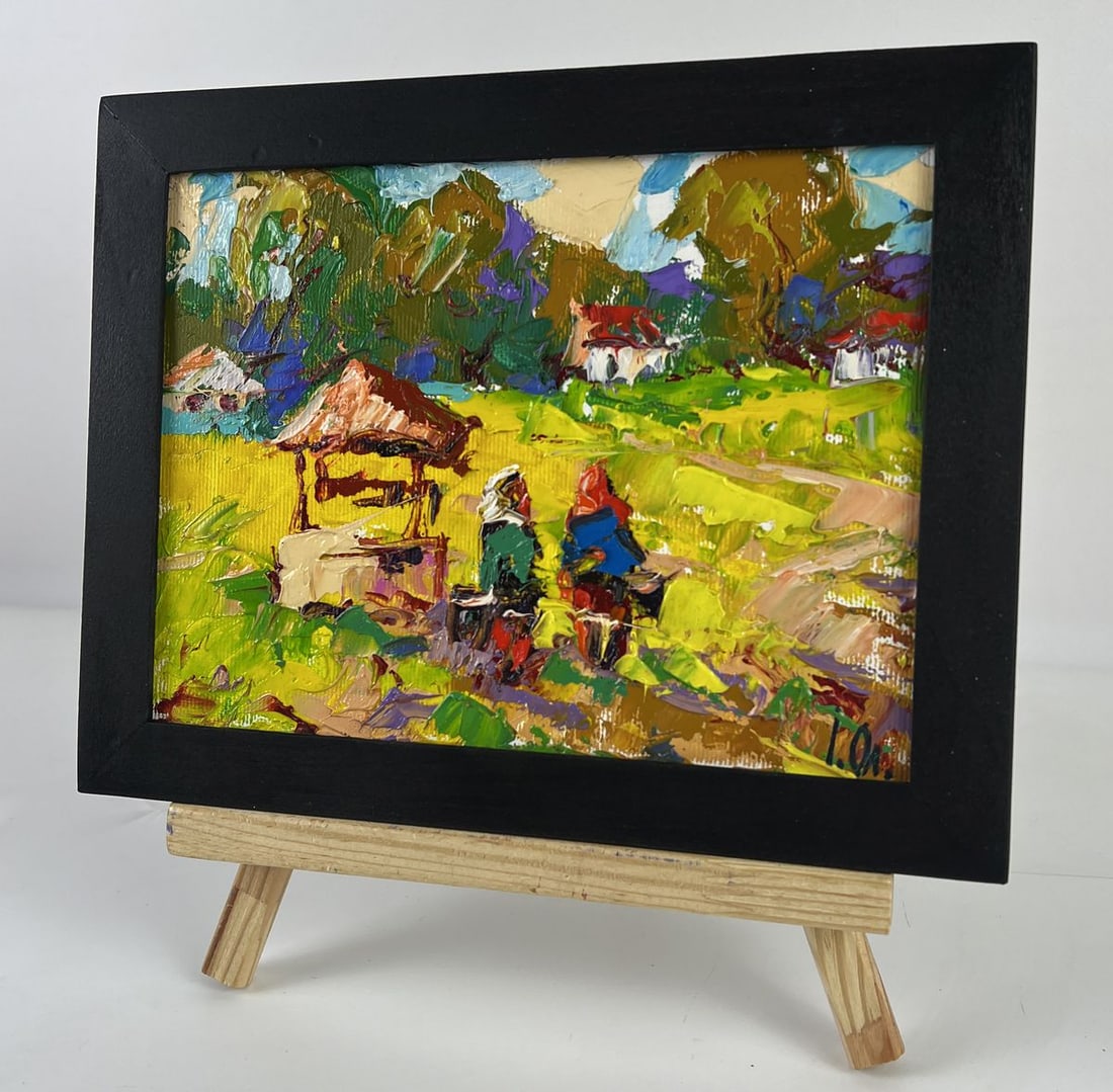 Oil painting Neighbors are walking in the village Oleksiy Ivanyuk - 2