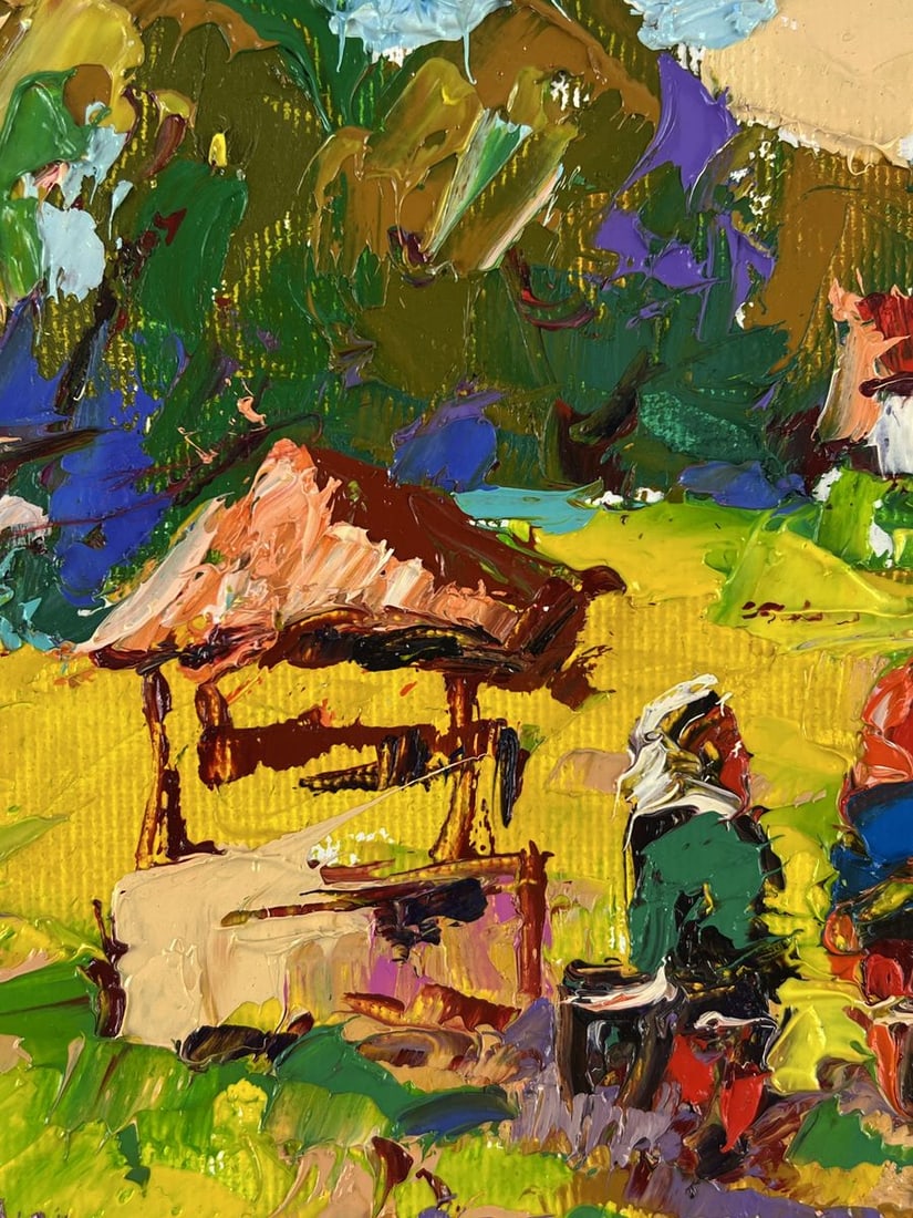 Oil painting Neighbors are walking in the village Oleksiy Ivanyuk - 4