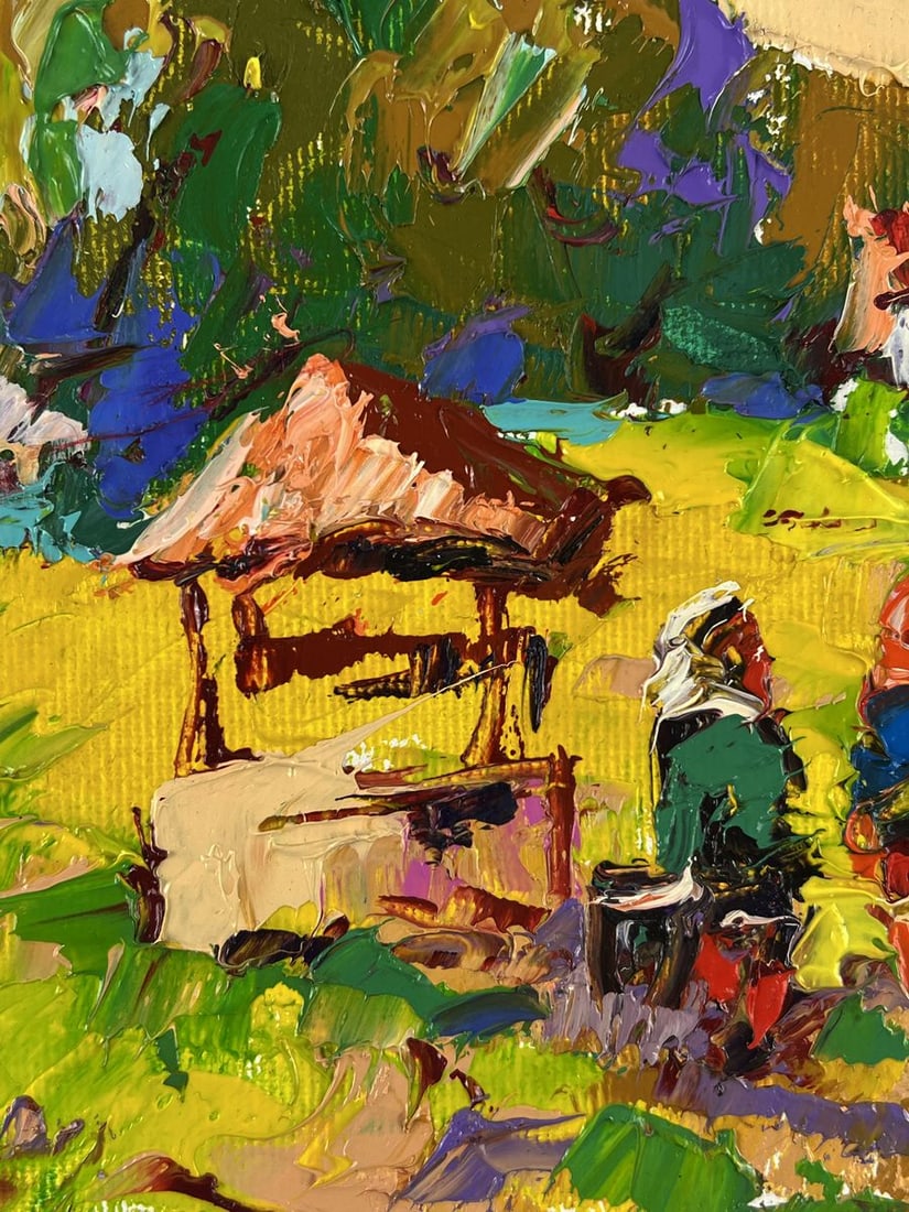 Oil painting Neighbors are walking in the village Oleksiy Ivanyuk - 5