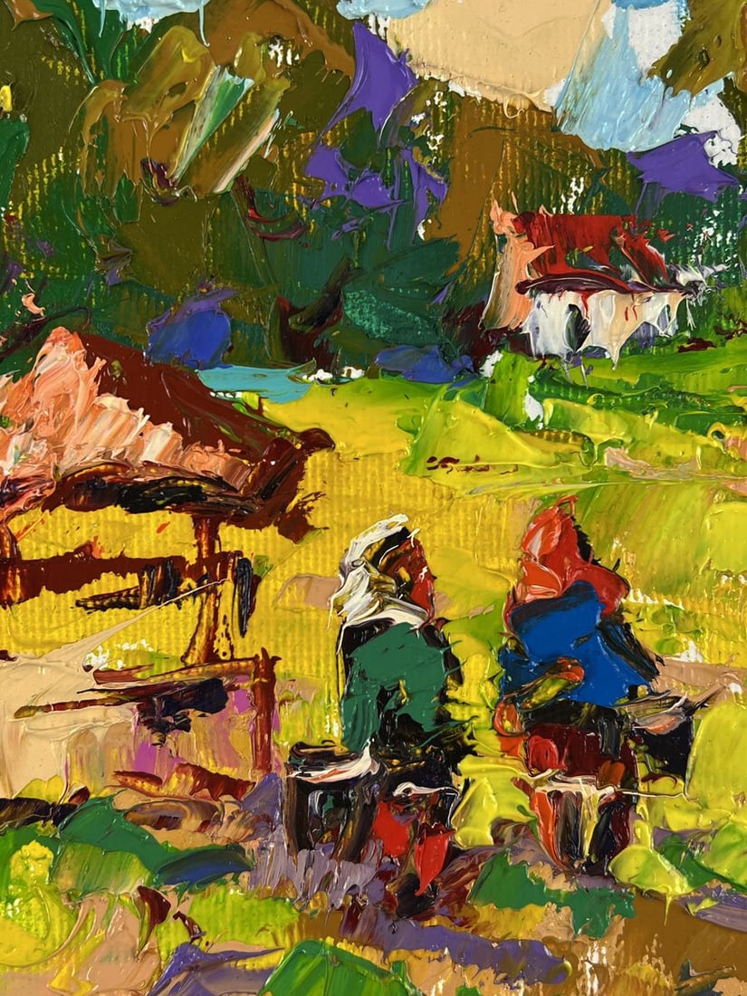 Oil painting Neighbors are walking in the village Oleksiy Ivanyuk - 6