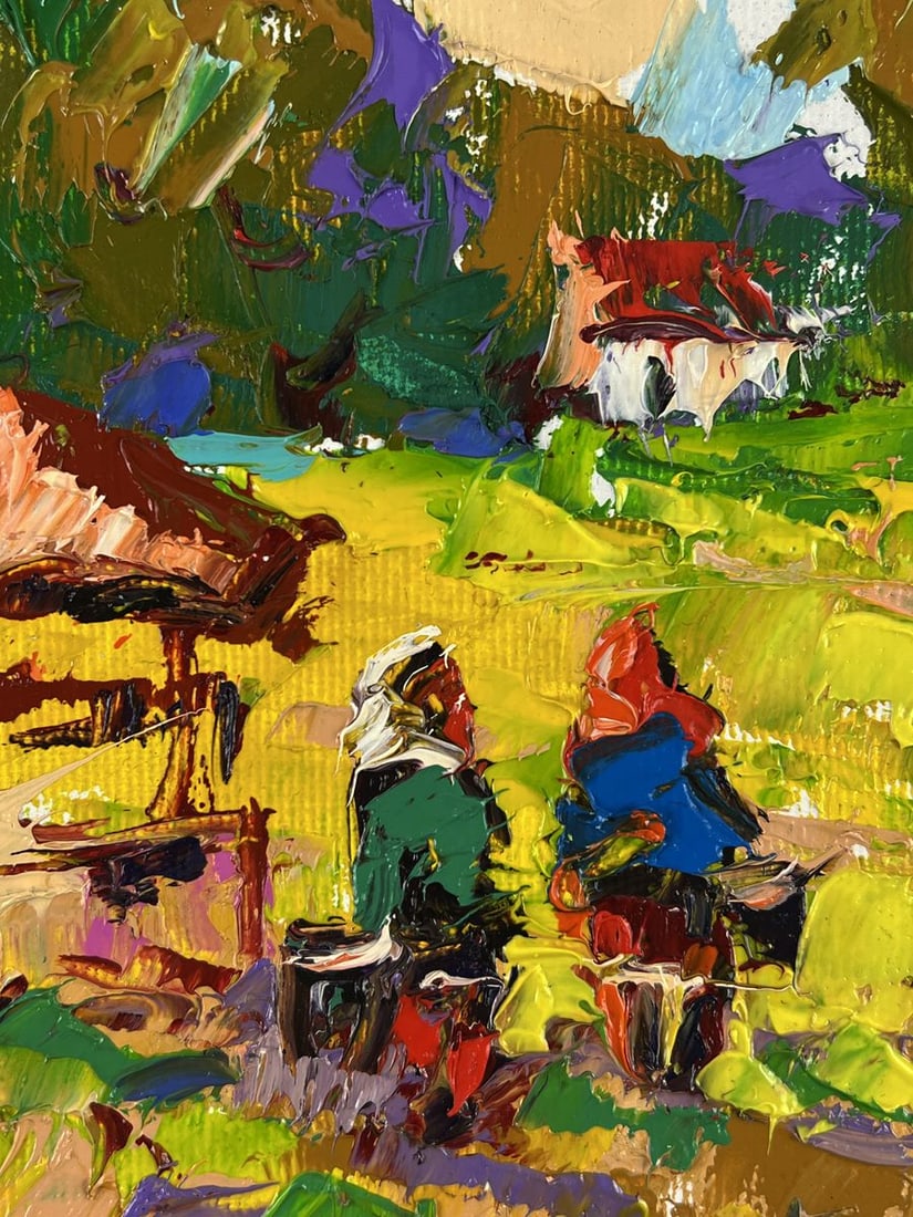 Oil painting Neighbors are walking in the village Oleksiy Ivanyuk - 7